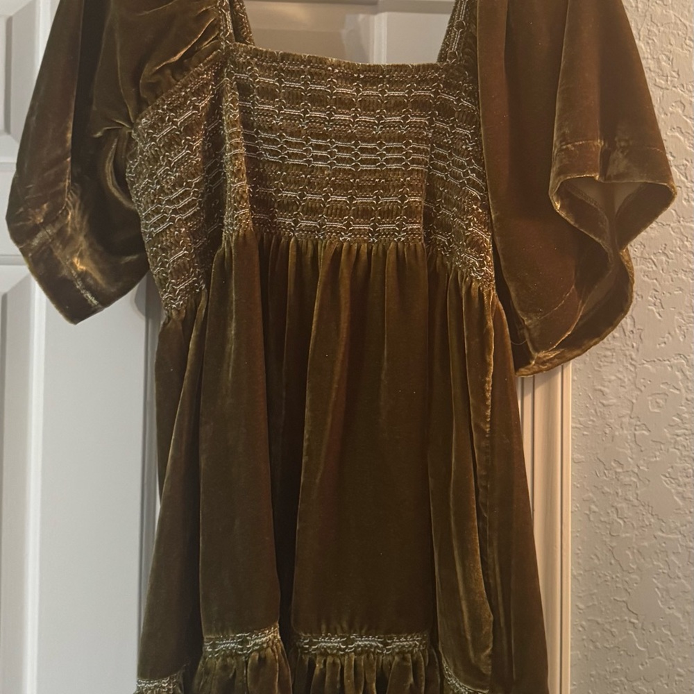 Free People Olive Green Backless Dress